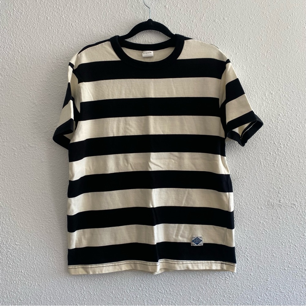 Heavyweight Cotton Wide Striped T-Shirt - Black/White